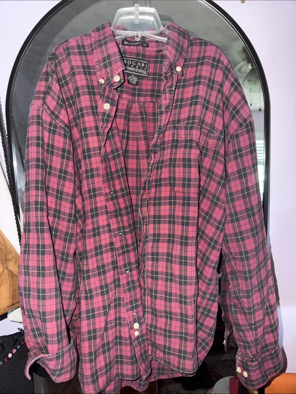 Bogari studio Red Plaid Button-Up Flannel Shirt